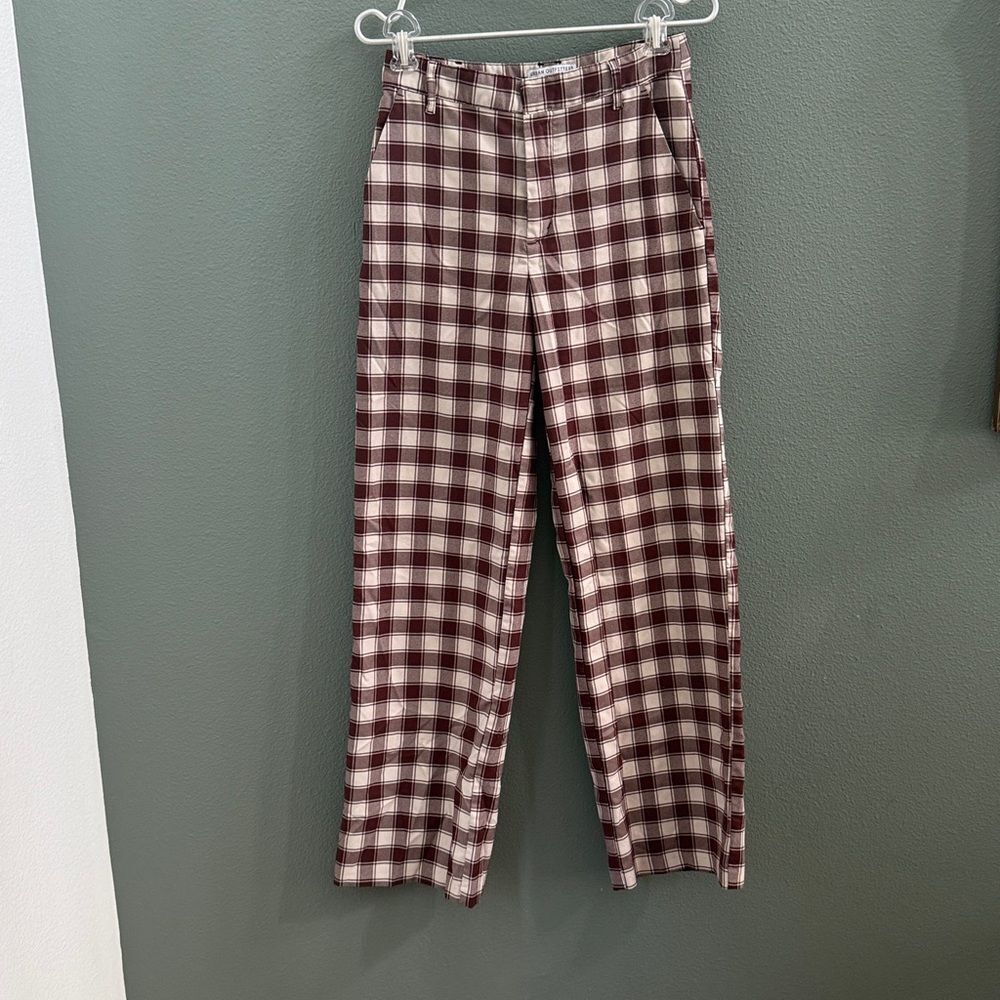 Urban Outfitters Brown Plaid Pants Wide Leg Sz 4